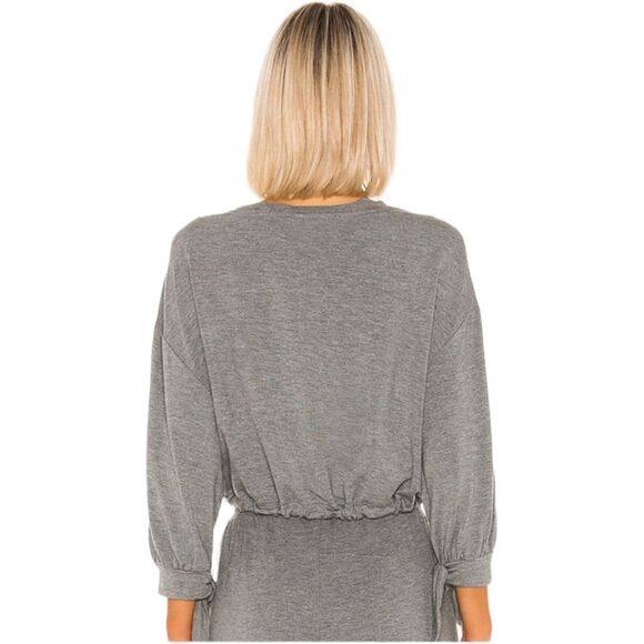 L*Space Revolve My Girl Pullover Cropped Gray Sweatshirt Top NWT S - Picture 3 of 10